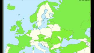 Topografie  De landen van Europa Oefening voor aardrijkskunde Topo van Europa [upl. by Nemaj]