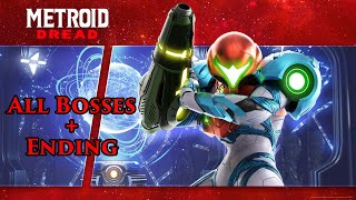 Metroid Dread  All Bosses  Ending [upl. by Nellad919]