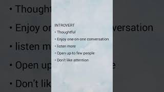 Difference Between extrovert and introvert [upl. by Neddra672]