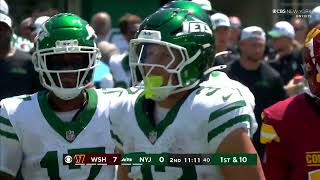 Isaiah Davis Texas route sparks 24yard catch and run for Jets rookie RB [upl. by Ariela]