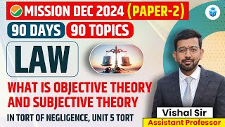 What is Objective amp Subjective Theory in Tort of Negligence UGC NET Law by Vishal Sir  JRFAdda [upl. by Yreffoeg]