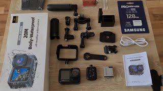 Action Camera 860X 5K 4K 20M Body Waterproof Dual Screen Unboxing 4K [upl. by Syla]