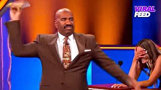 Answers That Make STEVE HARVEY Throw His Card On FAMILY FEUD USA  VIRAL FEED [upl. by Luann]