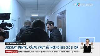 Cei cinci suspecți care ar fi vrut să dea foc sediului CEC vor sta în arest pentru 30 de zile [upl. by Pinto]