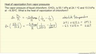 Heat of Vaporization from Vapor Pressure Example [upl. by Sellers]