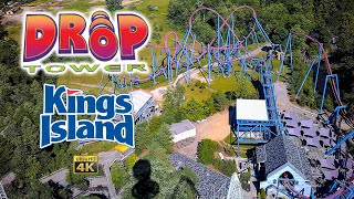 2022 Drop Tower Scream Zone On Ride 4K POV Kings Island [upl. by Burnie]