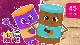 Peanut Butter amp Jelly  and More Kids Songs  Nursery Rhymes with Lyrics  Mini Kiddie  45 min [upl. by Ainex56]