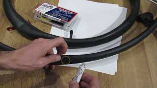 How to patch a punctured bicycle inner tube with vulcanizing patches [upl. by Rovit]