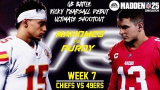 Chiefs vs 49ers  Patrick Mahomes vs Brock Purdy  Week 7 Madden NFL 25 sim  Ricky Pearsall debut [upl. by Erma]