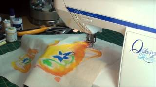 Free motion embroidery a simple project for a beginner [upl. by Darrej571]