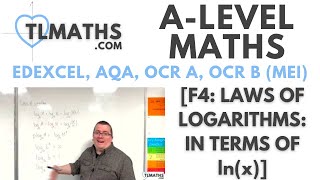 ALevel Maths F408 Laws of Logarithms In terms of lnx [upl. by Guinn]