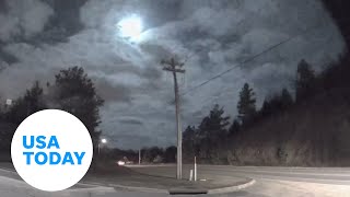 Meteor spotted in Arkansas by surveillance cameras  USA TODAY [upl. by Lobiv]