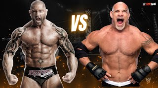 WWE2K24  Dave Bautista vs Bill Goldberg [upl. by Niveek]