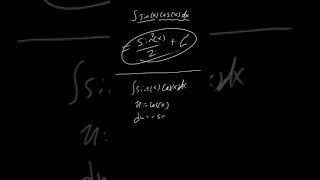 integral sinx cosx dx  answer using usub on cosx  2 of 3 trigonometric integral Shorts [upl. by Namzed115]