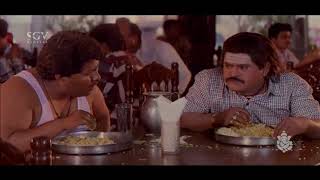 Jaggesh Comedy Scenes  Jaggesh comes to hotel to eat comedy scenes  Bhanda Alla Bhahaddur [upl. by Ahsyekal897]