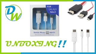 Unboxing  MHL HDMI Adapter Cable For Samsung Galaxy S3 S4 Note2 Note3 Review [upl. by Nichani]