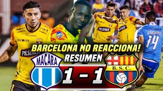 SE VA LA ETAPA MACARÁ 11 BARCELONA SC RESUMEN AMARGO EMPATE por ERRORES BSC NO REACCIONA [upl. by Nigle491]