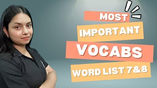 MOST IMPORTANT VOCABS FOR ALL EXAMS  WORD LIST 7 amp 8 BY ANURADHA MAAM  ThePrepZone [upl. by Nevah]