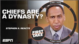 Stephen A INSISTS the Kansas City Chiefs ‘AREN’T A DYNASTY’ 🤯  First Take [upl. by Asilahs]