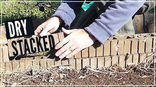 SECURING DRY STACKED BRICKS for GARDEN BED and SIFTING COMPOST for Beautiful Soil [upl. by Ecad]