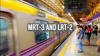 4K Train Ride from Guadalupe to Recto via MRT3 and LRT2 January 2024 [upl. by Bolling56]