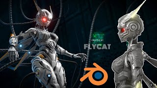 Blender 42 Modeling  TERABUG  3D ROBOT Design  FlyCat [upl. by Dutch484]