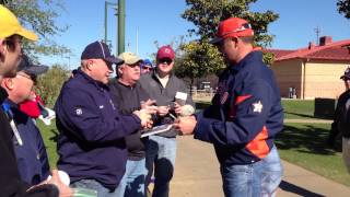 Roger Clemens signing autographs at Astros training camp [upl. by Ybbed]