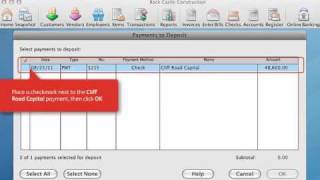 QuickBooks 2010 for Mac Recording a Deposit [upl. by Kurtis]