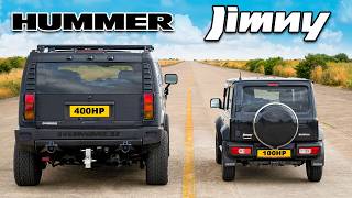 V8 Hummer v Suzuki Jimny DRAG RACE [upl. by Namaan839]