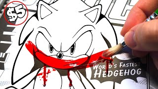 HORROR Artist vs 5 SONIC The Hedgehog Colouring Book ✍️ [upl. by Chappelka]