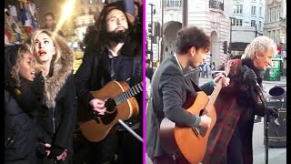 Celebrities Surprising Street Performers By Singing With Them [upl. by Essiralc465]