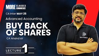 May 25  Demo Adv Accounts  L1 Ch 12 Buy Back of Shares  CA Anand Sir [upl. by Eesak]