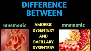 AMOEBIC DYSENTERY AND BACILLARY DYSENTERY DIFFERENCE WITH MNEMONIC [upl. by Ennyl]