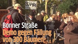 Köln Bonner Straße Demonstration gegen Fällung von 300 Bäumen für NordSüdStadtbahn [upl. by Hutt]