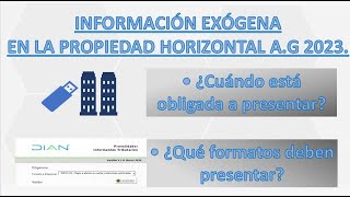 4 Información exógena en la propiedad horizontal AG 2023 [upl. by Yeldah871]