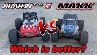 Arrma Kraton 4S vs Traxxas Maxx comparison review [upl. by Onateyac825]