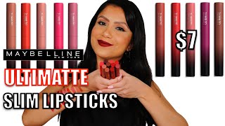 NEW MAYBELLINE ULTIMATTE SLIM LIPSTICK LIP SWATCHES IN DAYLIGHT  MagdalineJanet [upl. by Rramaj191]