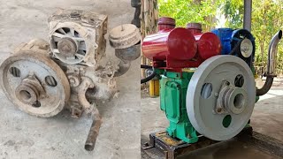 Restoration and Modification of Old Single Piston Diesel EnginerestorationmodificationDiesel [upl. by Gnad]