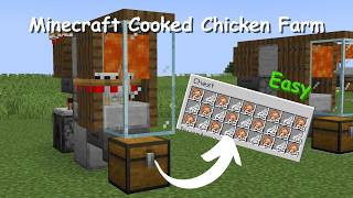 Easy Automatic Cooked Chicken Farm Tutorial – Works in Both Java and Bedrock 🐔🔥 [upl. by Alicirp]