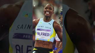 St Lucias Julien Alfred wins historic gold for her nation [upl. by Bergeman138]