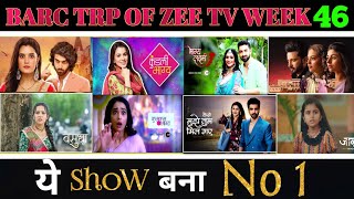 Zee TV All Shows Barc Trp of this week 46 2024  Barc Trp Of Zee TV [upl. by Adolphus]