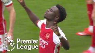 Bukayo Saka doubles Arsenals lead against Tottenham  Premier League  NBC Sports [upl. by Ahsienod]