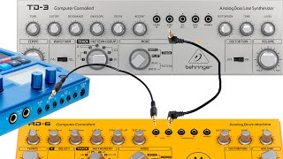 Basic Synchronize and sequence Behringer TD3 amp RD6 with Korg Electribe 2 2s Very easy Sync midi [upl. by Homerus]