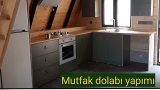 Ahşap ev yapımı 15Mutfak dolabını tamamladık [upl. by Nylrak283]