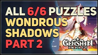 All 6 Lantern Riddle Puzzles Wondrous Shadows Genshin Impact [upl. by Muhcan]