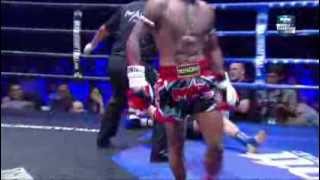 Does Muay Thai Buakaw fall for this guys Sneaky Spinning Elbow [upl. by Nallad614]