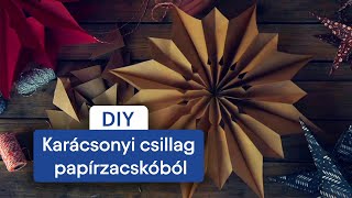 DIY karácsonyi csillag 🎄 papírcsillag készítése [upl. by Nired784]