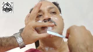 How to clean shave straight razor 🪒 tutorial zaibi barber shop [upl. by Atcliffe164]