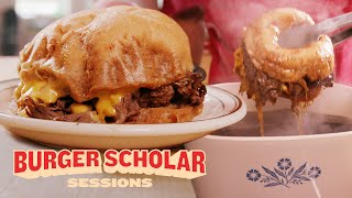 How to Cook a DoubleDipped Roast Beef Burger with George Motz  Burger Scholar Sessions [upl. by Lipps735]