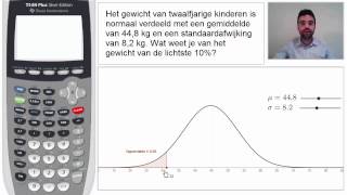 Normale verdeling  Berekenen van de rechtergrenswaarde [upl. by Valentino]